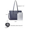 Picture of BOSTANTEN Women Leather Laptop Tote Office Shoulder Handbag Vintage Briefcase 15.6 inch Computer Work Purse Blue