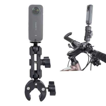 Picture of PellKing Camera Motorcycle Mount for Insta360 Go 3,X4/X3/X2,360 Rotation Metal Action Camera Clamp Holder with 1/4Thread for Moto Bike Bicycle Handlebar, for Insta360 One Go 3,X3/X2/X