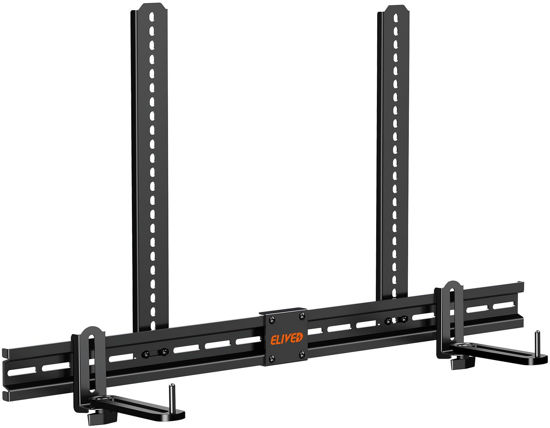 Picture of ELIVED Soundbar Mount Soundbar Mounting Bracket Under TV for Soundbar with/Without Holes, Sound Bar TV Bracket with 6.5" Holders Swivel to fit Various Soundbar, 17.7" Vertical Bracket, 15 Lbs. YD5011