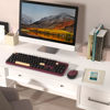 Picture of Wireless Computer Keyboards Mouse Combos, COVEVA Colorful Typewriter Retro Keyboard with Round Keycaps, USB Keyboard and Mouse Set 2.4GHz Full-Size Wireless Keyboard and Optical Mouse（Black-Claret）