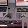 Picture of Wireless Computer Keyboards Mouse Combos, COVEVA Colorful Typewriter Retro Keyboard with Round Keycaps, USB Keyboard and Mouse Set 2.4GHz Full-Size Wireless Keyboard and Optical Mouse（Black-Claret）