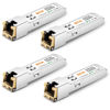 Picture of 6COM 4Pack 1.25G/2.5G/5G/10GBase-T SFP+ Transceiver, 10G SFP+ to RJ45 Copper Module, Compatible for Cisco SFP-10G-T-S, Ubiquiti UF-RJ45-10G, Fortinet, Netgear,Mikrotik, TP-Link(CAT.6a/7, 30m/98.4ft)