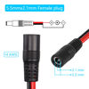 Picture of CERRXIAN DC5521 Power Pigtails Cable, 0.3m 1ft 14AWG 5.5mm x 2.1 mm DC Female Bare Wire Open End Power Wire,DC Supply Repair Cable for CCTV Security Camera LED Strip Light Etc(2-Pack) (0.3m Black-F)