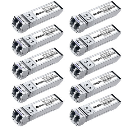 Picture of 10GBASE-LR SFP+ Module, 10G 1310nm Single Mode SFP LC Fiber Optic Transceiver, SFP+ Up to 10km Range, Compatible with Cisco SFP, Meraki, Ubiquiti, Mikrotik, Fortinet, TP-Link（10 Pack）