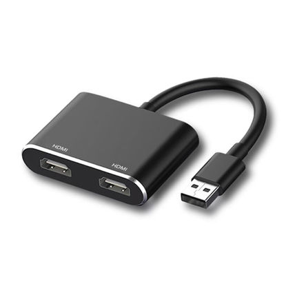 Picture of USB 3.0 to Dual HDMI Adapter for Mac&Windows 4K@60hz, Type C to HDMI Splitter for 2 Monitors, (Thunderbolt 3/4) USB C to Dual HDMI Hub Extend Display for MacBook Pro Air, Dell XPS, Surfa, Chromebook