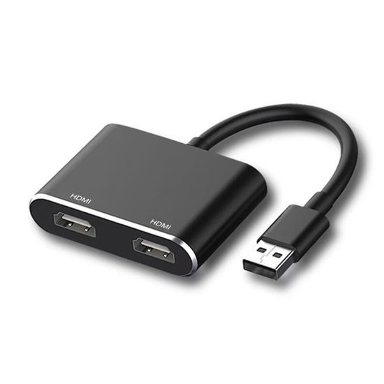 Picture of USB 3.0 to Dual HDMI Adapter for Mac&Windows 4K@60hz, Type C to HDMI Splitter for 2 Monitors, (Thunderbolt 3/4) USB C to Dual HDMI Hub Extend Display for MacBook Pro Air, Dell XPS, Surfa, Chromebook