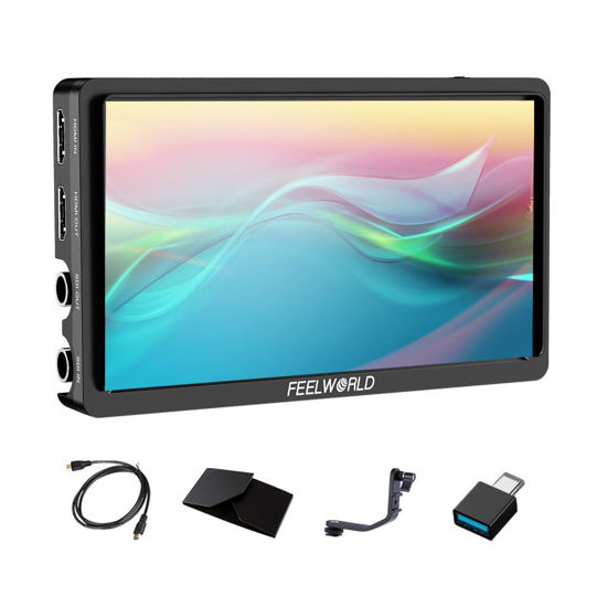Picture of FEELWORLD FW568S 6 Inch SDI Field Monitor Full HD 1920x1080 IPS DSLR Camera Monitor with Waveform LUT Peak Video Focus F970 External Power and Install Kit 3G SDI 4K HDMI Input 8.4 V DC Output