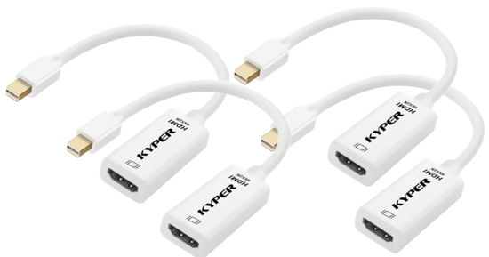 Picture of Kyper USKyper-2788 4 Pack Mini DisplayPort to HDMI Adapter Mini DP Compatible for Thunderbolt MacBook Pro, MacBook Air, Mac Mini, Microsoft Surface Pro 3/4, etc (4)