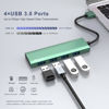 Picture of ANYPLUS USB Hub, USB 3.0 Hub Aluminum Alloy Ultra Slim USB Splitter, Portable 4 Port USB Extender, USB Hub for Laptop, PC, MacBook, iMac, Surface Pro, Mac Pro, Flash Drive, XPS 【Green】