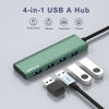 Picture of ANYPLUS USB Hub, USB 3.0 Hub Aluminum Alloy Ultra Slim USB Splitter, Portable 4 Port USB Extender, USB Hub for Laptop, PC, MacBook, iMac, Surface Pro, Mac Pro, Flash Drive, XPS 【Green】