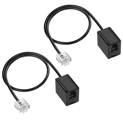 Picture of MEIRIYFA RJ11 Phone Jack to RJ45 Ethernet Converter Cable RJ45 8P4C Male to RJ11 6P4C Female Telephone Adapter Wire Cord for Landline Telephone Service (2 Pack)