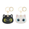 Picture of XEEWEN 2 Pack Cute Cat Airtag Leather Keychain Holder, Kawaii Black White Kitty Key Ring Case Cover for Apple Airtag