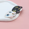 Picture of XEEWEN 2 Pack Cute Cat Airtag Leather Keychain Holder, Kawaii Black White Kitty Key Ring Case Cover for Apple Airtag