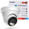 Picture of HITOSINO 4K Outdoor Turret PoE Camera - 8MP Active Deterrent IP Camera w/Smart Color Night (98ft), 2-Way Audio, Human/Vehicle Detection, Full Metal IP67, 127° Wide Angle, 120dB WDR, Hik-Connect/SADP