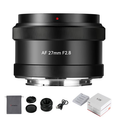 Picture of 7artisans AutoFocus 27mm F2.8 APS-C Frame Lens,F2.8 Large Aperture,Support Automatic/Manual Aperture and Face/Eye Recognition, Compatible for Sony FS5/FS7/FS7M2/FS5M2K/A3000/A5000/A6000(Black)