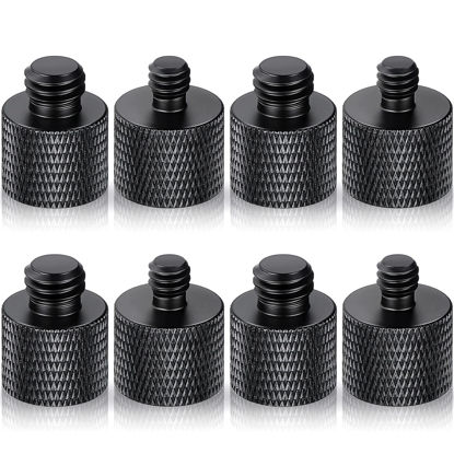 Picture of 8 Pack Camera Screw Adapter 1/4 Male to 3/8 Female and 3/8 Male to 1/4 Female Camera Screw Adapter for Tripod Stand Microphone Stand Mic Mount, Black