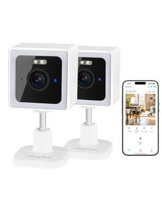 Picture of Viigytek® AI WiFi Home Security Cameras, 2K QHD Indoor/Outdoor Security Camera, Pet/Baby Monitor, Color Night Vision, 2-Way Audio, IP65 Waterproof, Remote Viewing - White (2Pack)