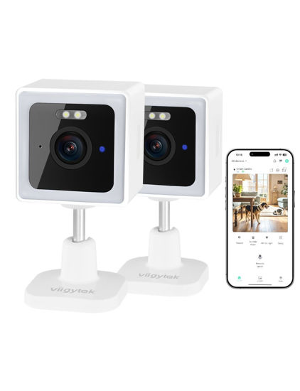 Picture of Viigytek® AI WiFi Home Security Cameras, 2K QHD Indoor/Outdoor Security Camera, Pet/Baby Monitor, Color Night Vision, 2-Way Audio, IP65 Waterproof, Remote Viewing - White (2Pack)