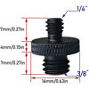 Picture of LRONG 2Pcs 3/8 inch Male to 1/4 inch Male Threaded Tripod Screw Adapter Double Sides Standard Mounting Thread Converter for Camera Mount