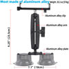 Picture of Aluminum Tablet Holder with Dual Suction Cup Base for Car/Boat Windshield, Tablet Stand Fits iPad Air 13" M2 (2024), iPad Pro 12.9" and other 4.7-15" Tablets, Mount on Window Bathroom Mirror