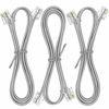 Picture of NECABLES 3Pack Phone Cord 1ft Telephone Cord Phone Line Cord RJ11 6P4C Male to Male for Landline Phone and Fax - 1 Foot
