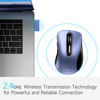 Picture of memzuoix 2.4G Wireless Mouse, 1400 DPI Mobile Optical Cordless Mouse with USB Receiver, Portable Computer Mice Wireless Mouse for Laptop, PC, Desktop, MacBook, 5 Buttons (Navy Blue)