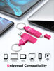 Picture of MOSDART 128GB USB C Dual Flash Drive Speed Up to 150MB/s with Keychain - 2 in 1 OTG USB3.1 Type-C Thumb Drive Memory Stick for USB-C Android Phones, iPhone 15/16, MacBook, iPad, Computers,etc. Pink