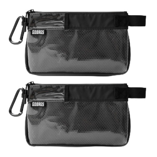 Picture of GOBAGS Production Zipper Bags - Electronics & Camera Accessories Bag - Cable organizer, Gear Accessory Pouch, Travel Camera Essentials (Small, Black, 2 pack)
