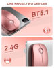 Picture of RAPIQUE Bluetooth Wireless Mouse - (BT5.1+USB) Dual Connectivity, Quiet Click, Low Power, and 1600 DPI, Portable Cordless Mouse for Mac, Laptop, MacBook Pro/Air, iPad (Rose Gold)