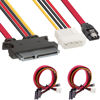Picture of DKARDU 2 Pack SATA 22 Pin Serial ATA Data and Power Combo Cable, 4 Pin IDE LP4 Power Cable + 22 Pin SATA to 7Pin Serial ATA Data Cable for SDD HDD Hard Drive 30cm 12-inch