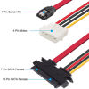 Picture of DKARDU 2 Pack SATA 22 Pin Serial ATA Data and Power Combo Cable, 4 Pin IDE LP4 Power Cable + 22 Pin SATA to 7Pin Serial ATA Data Cable for SDD HDD Hard Drive 30cm 12-inch