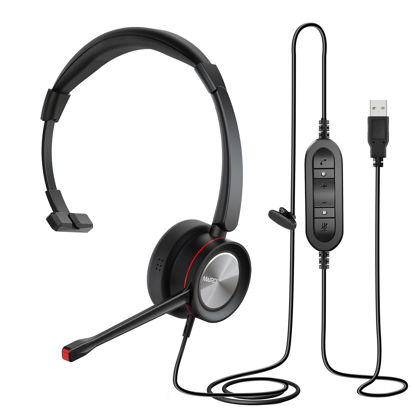 Picture of MAIRDI PC Headset with Microphone Noise Canceling, USB Computer Headset with Mic for Laptop Teams Zoom Office Work Call Center Business Softphone, Dictation Headset for Dragon Naturelly Speaking