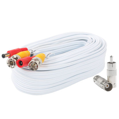 Picture of BNC Video Power Cable 50 Feet Pre-Made All-in-One Video Security Camera Cable Wire with Two Connectors for CCTV DVR Surveillance System