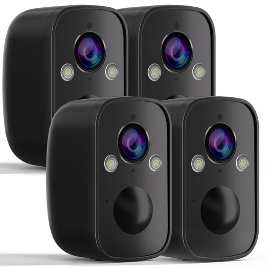 Picture of RICHCHO 4Pack Wireless Battery-Powered Security Camera Outdoor, 2K HD Resolution, Color Night Vision, 110° Viewing Angle, AI Motion Detection, 2-Way Talk, Cloud/SD Storage Support