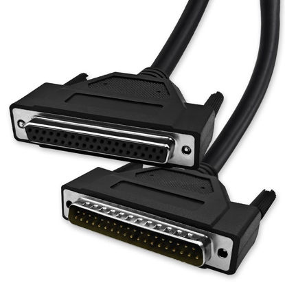 Picture of XANHAM DB37 37 Pin 5 Feet(1.5 Meter) Two Row Straight Through Serial Cable, Double Shielded(Metal Braiding&AL-foil), Female to Male, Black, SC930S07FM