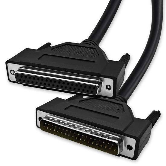 Picture of XANHAM DB37 37 Pin 5 Feet(1.5 Meter) Two Row Straight Through Serial Cable, Double Shielded(Metal Braiding&AL-foil), Female to Male, Black, SC930S07FM
