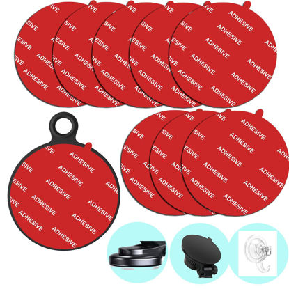 Picture of 8 Pack 2.76"(70mm) Very High Bond Sticky Adhesive Replacement,Circle Double Sided Pads Gule for Dashboard/Windshield Suction Cup Phone Holder Car DVR Home Suction Hooks GPS Navigation (Red)