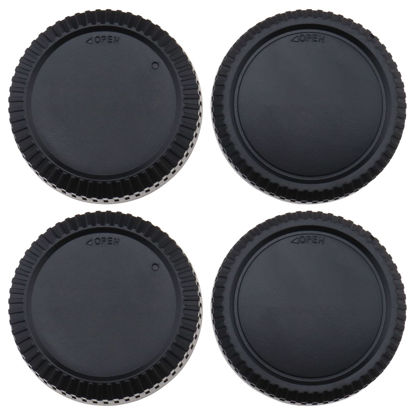 Picture of eMagTech 2 Sets Front Body Cap & Rear Lens Cap Cover Kit Compatible with Fuji X Mount DSLR Camera X-T4 X-T3 X-T2 X-T1 X-T30 X-T20 X-T10 X-H1 X-T200 X-T100 X-PRO 3