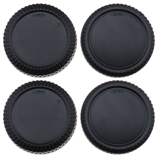 Picture of eMagTech 2 Sets Front Body Cap & Rear Lens Cap Cover Kit Compatible with Fuji X Mount DSLR Camera X-T4 X-T3 X-T2 X-T1 X-T30 X-T20 X-T10 X-H1 X-T200 X-T100 X-PRO 3