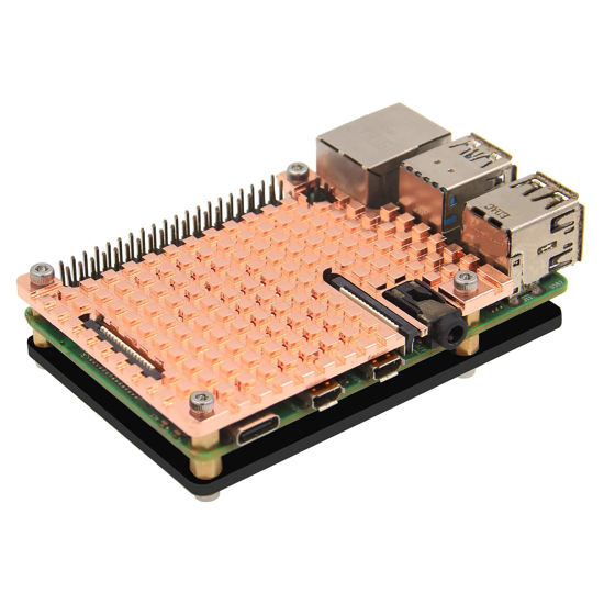 Picture of Geekworm 4mm Thickness Copper Heatsink for Raspberry Pi 4(Not Include Raspberry Pi 4)