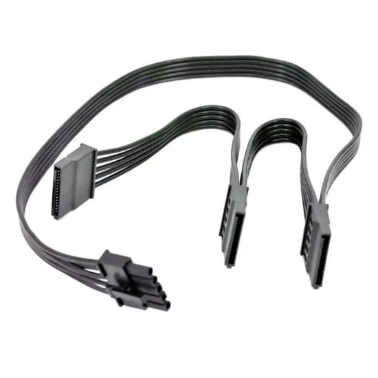 Picture of lilila-ree 5 Pin to 3X 15 Pin SATA Hard Drive HDD Power Adapter Cable Only for Cooler Master Modular Power Supply 20-in(50cm), Black