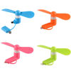Picture of Mini Cell Phone Fan for iPhone - 4 Pack 2-in-1 Personal Portable Pocket Small Fan for Travel Outdoor Commuting, Mobile Phone Fan Plug in iPhone, iPad Micro USB Cellphone Accessories (4 x color)