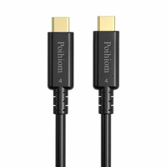 Picture of Poihiom USB4/Thunderbolt 4 Cable 40Gbps 8K Video and 100W Charging Full-Featured USB C Cable Compatible with Thunderbolt 3 for iPhone15 Pro MacBook,External SSD,eGpu,Type C Docking Station (0.8)