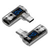 Picture of Jadebones 2 Pack 90 Degree USB C Adapter with Digital Display, 140W Right Angle USB-C Male to Female Connector for iPhone 16/15 Series, MacBook, Support Voltage, Current and Power Smart LED Display