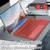 Picture of Backlit Keyboard for Surface Pro 11/10/9/8/X, 7 Colors Font Backlight Detachable Wireless Type Cover Keyboard with Trackpad/Pen Holder Compatible with Microsoft Surface Pro 11/10/9/8/X 13 Inch,Red