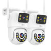 Picture of Movols Guard your home Dual Lens Linkage Pan/Tilt Security Camera Outdoor WiFi Camera 8MP 2pack, Auto Tracking, Human Detection, Light Alarm, Color Night Vision,Siren, Plug-in Cable,2.4G WiFi.