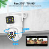Picture of Movols Guard your home Dual Lens Linkage Pan/Tilt Security Camera Outdoor WiFi Camera 8MP 2pack, Auto Tracking, Human Detection, Light Alarm, Color Night Vision,Siren, Plug-in Cable,2.4G WiFi.
