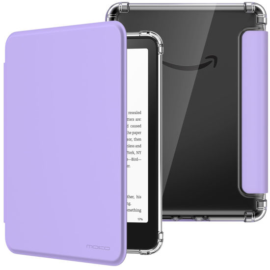 Picture of MoKo Case for All-New 7" Kindle Paperwhite 12th Generation 2024&Kindle Colorsoft Signature Edition 2024, Ultra Clear Soft Flexible Transparent TPU Back Cover Light Shell with Auto Wake/Sleep, Lilac