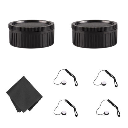 Picture of NEWKS Body Cap & Camera Rear Len Cover Set Compatible with Leica M LM Mount Camera fits Ricoh A12 Leica M1-M4 M5 CL M6 MP M7-M9 Hexar RF Epson R-D1 35mm Bessa Cosina Voigtlander 35 RF Zeiss Ikon