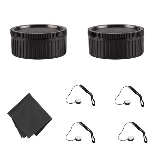Picture of NEWKS Body Cap & Camera Rear Len Cover Set Compatible with Leica M LM Mount Camera fits Ricoh A12 Leica M1-M4 M5 CL M6 MP M7-M9 Hexar RF Epson R-D1 35mm Bessa Cosina Voigtlander 35 RF Zeiss Ikon